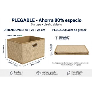 Caja plegable de bambú y tela