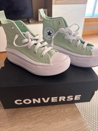 Converse plataforma niña verde talla 31,5