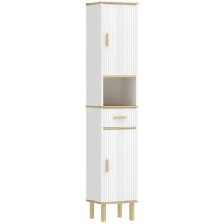 Armadietto 172 cm, Mobile Bagno con Cassetto e Rip