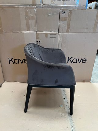 Sedia velluto grigio struttura nera