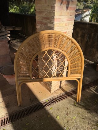 Cabecero de cama de mimbre