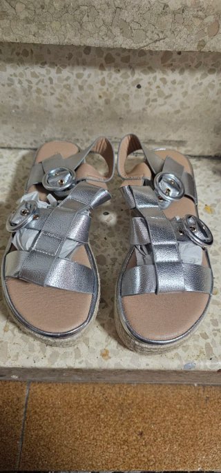 Sandalias Plataforma Plata