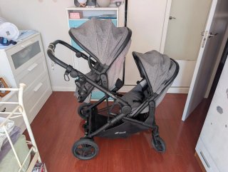 Cochecito bebe Gemelar Hauck Gris