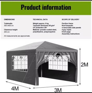Carpa Gazebo Cenador 3x3 Sin Estrenar