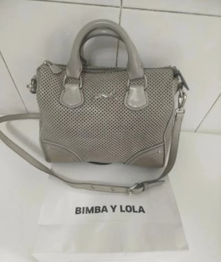 Bolso Bimba y Lola Gris Perforado