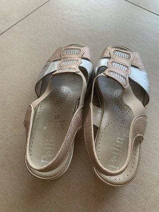 Sandali Pellin donna oro/argento taglia 38