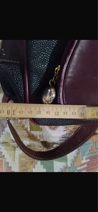 Borsa vintage pelle nera e bordeaux