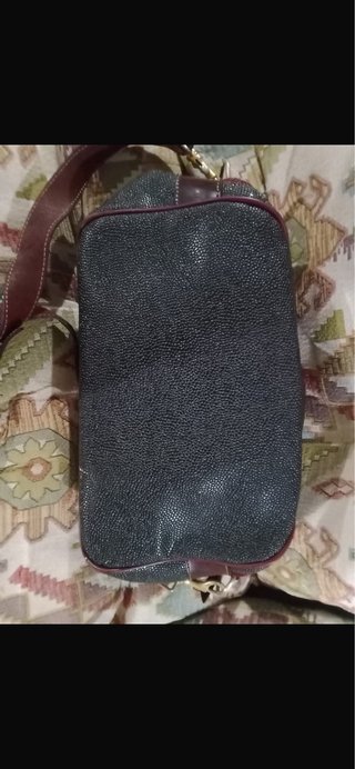 Borsa vintage pelle nera e bordeaux
