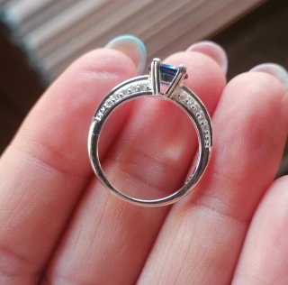 Anello Argento 925 Zirconi Blu