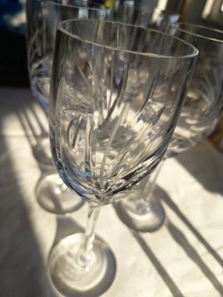 Juego 6 copas cristal tallado vintage