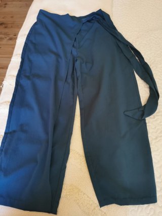 Pantalón ancho mujer azul/verde azulado