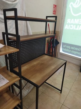Escritorio industrial madera y metal 84 x 50 x 148