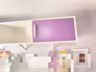 Estantería infantil modular morada y blanca