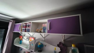 Estantería infantil modular morada y blanca