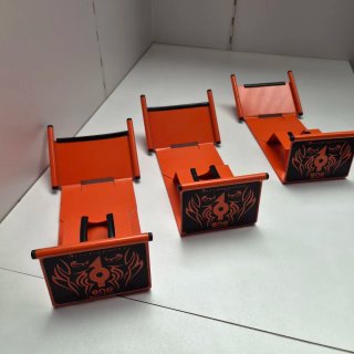 Soporte expositor patín scooter naranja