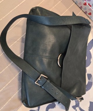 Bolso piel rectangular azul cobalto