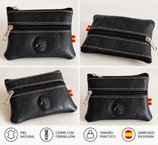 Monedero piel España negro