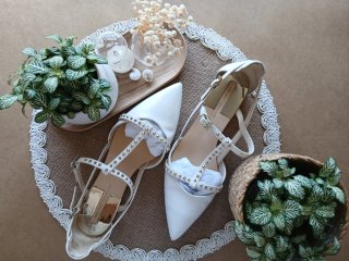 Bailarinas Zara Blancas Tachuelas