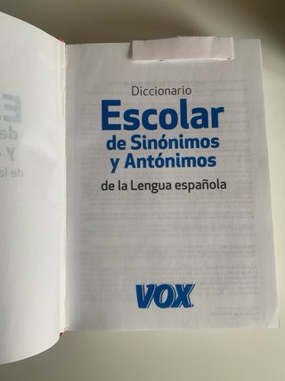 Diccionario Escolar de Sinónimos y Antónimos