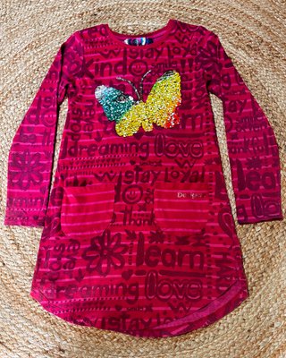 Vestido Desigual Niña Mariposa 9-10 Años