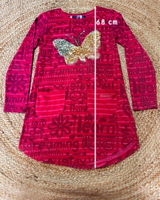 Vestido Desigual Niña Mariposa 9-10 Años