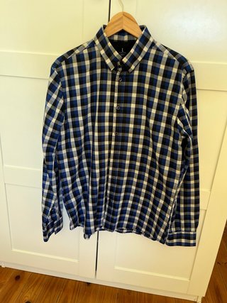 Camisa cuadros azul y negro Talla L