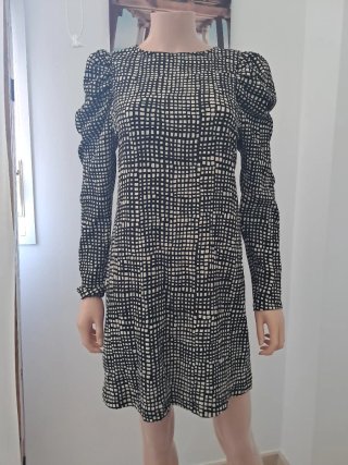 Vestido Mango Negro y Blanco