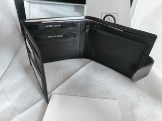 Cartera hombre piel marrón con monedero