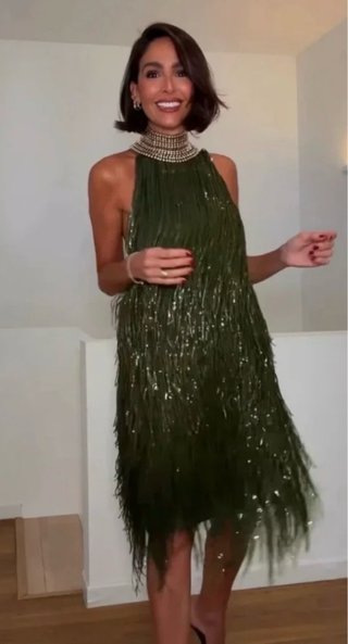 Vestido Zara Flecos Lentejuelas - Nueva