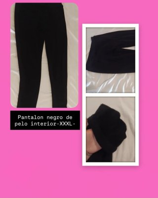 Pantalón negro interior de pelo Talla XXXL