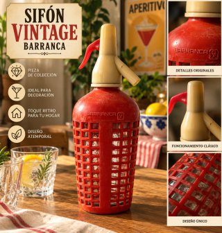 Sifón Vintage Barranca Rojo | Retro Coleccionista