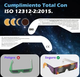 Gafas Eclipse Solar Homologada ISO 12312-2.QW-SOZ4