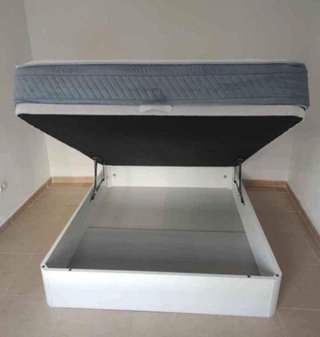 Cama doble con canapé y colchón incluidos