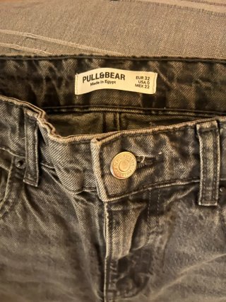 Pantalón tejano mujer Gris talla 32 pull&bear