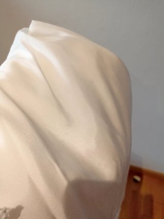 Blusa blanca encaje bordado elegante talla L mujer