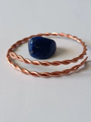 Pulsera cobre anillo tensor abierto 3 en 1