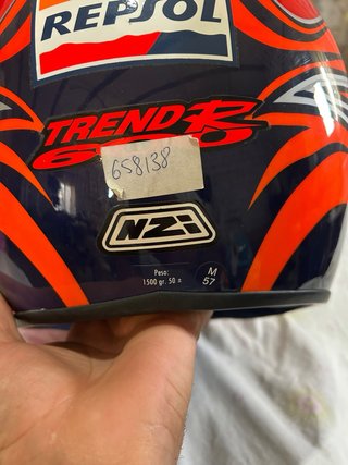 Casco integral.  Talla M es 57