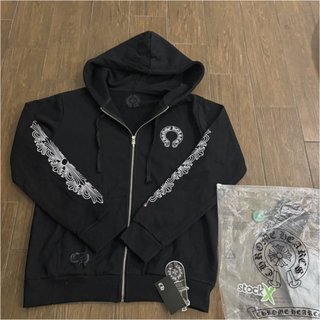 Felpa Chrome Hearts Zip Nera Logo Horseshoe M