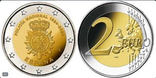 Moneda 2 Euros 200 Años Policía Nacional