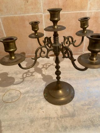 Candelabro antiguo de 5 brazos, estilo vintage