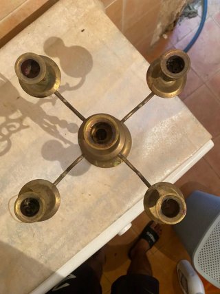 Candelabro antiguo de 5 brazos, estilo vintage