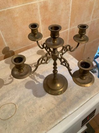Candelabro antiguo de 5 brazos, estilo vintage