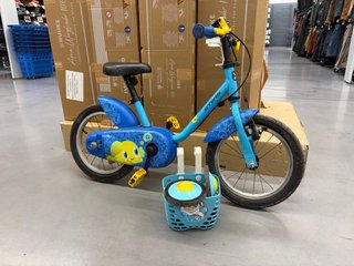 Bicicleta infantil azul con ruedines