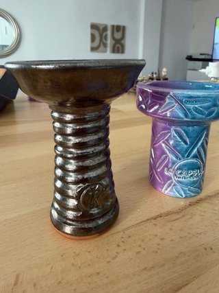 Jarrón de cristal y metal