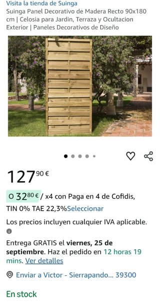 Panel de madera para cerramiento o decoración exte