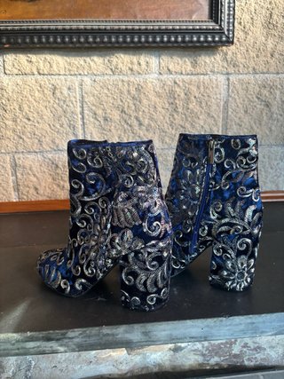 Botines de terciopelo y lentejuelas Marian