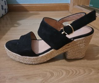 Sandalias de cuña negras talla 38