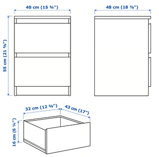 Cómoda de 2 cajones (MALM)