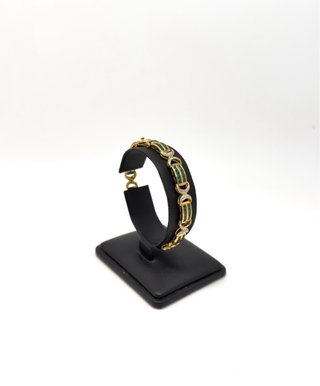 Pulsera de oro 18kt con esmeraldas y diamantes