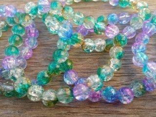 Pareja de pulseras acrílicas efecto cristal aurora